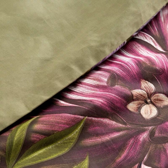 Nika 45 pościel satynowa kwiaty Eurofirany zielony