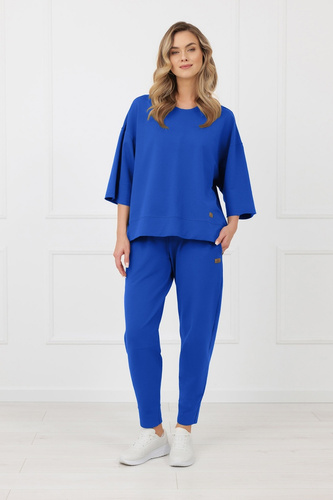 Bluza Kaori Italian Fashion 3/4 rękaw bawełna elastan- kobalt 