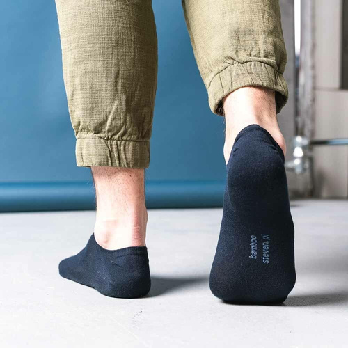 Art.094 Stopki męskie bambusowe Steven - granatowe