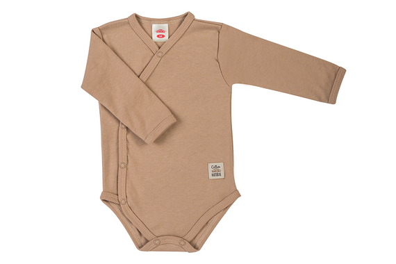 03253L "Unitone Latte" Body baby z długim rękawem Makoma beżowy 