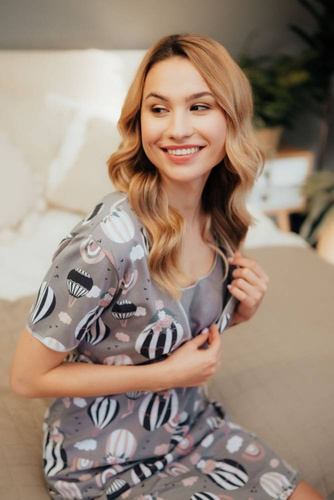 9393 Koszula ciążowa i do karmienia Doctor Nap - grey balloon
