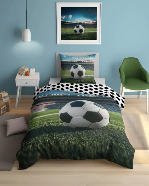 5546 A Fluo 95 Pościel świecąca w ciemności piłka nożna stadion 100% bawełna | Dla dzieci Detexpol