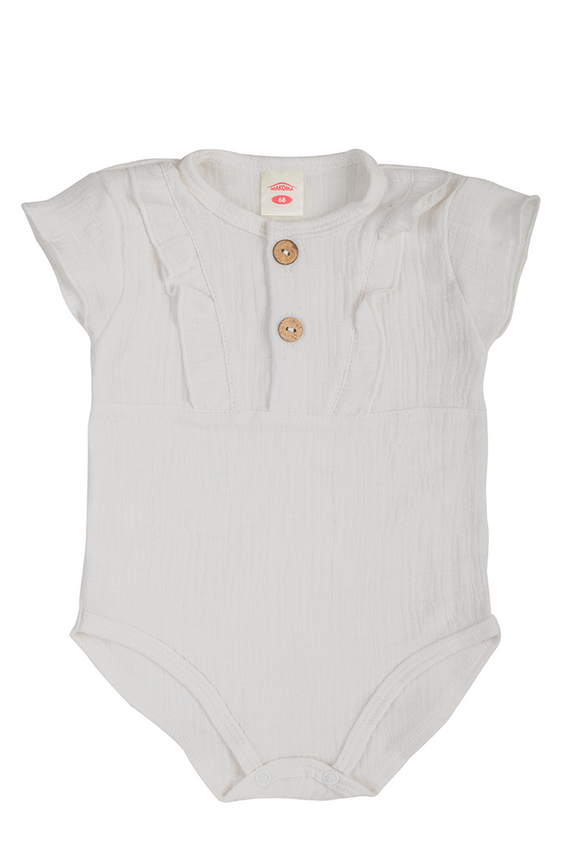 03235GKRE Body KR Girl Just Muslin Ecru Makoma Muślinowe Body Niemowlęce