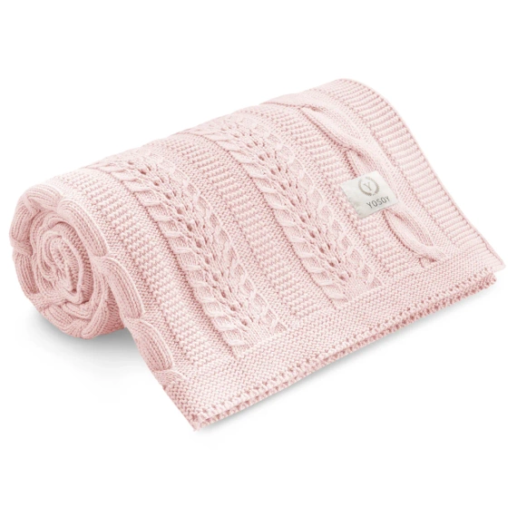 Dreamy Koc bambusowy Yosoy light powder pink – miękki, oddychający, bezpieczny dla dziecka