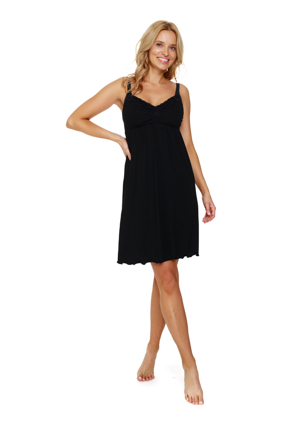 7248 Koszula Nocna ciążowa i do karmienia Doctor Nap - black