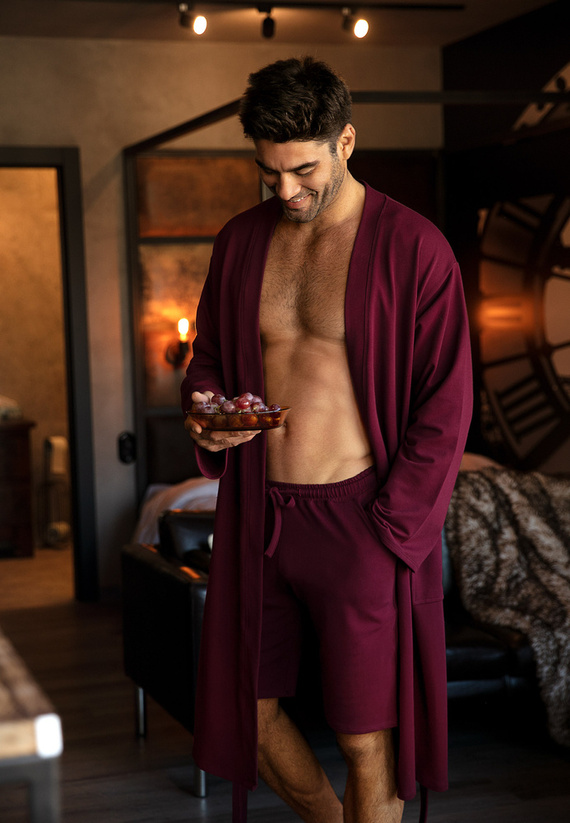 Harry Szlafrok męski Dkaren - bordo