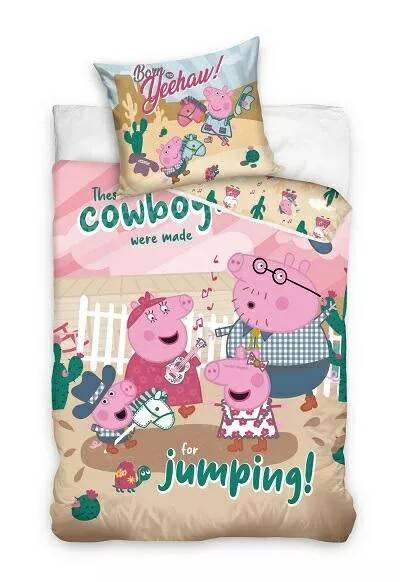 Świnka Peppa Pościel bawełniana Carbotex różowy
