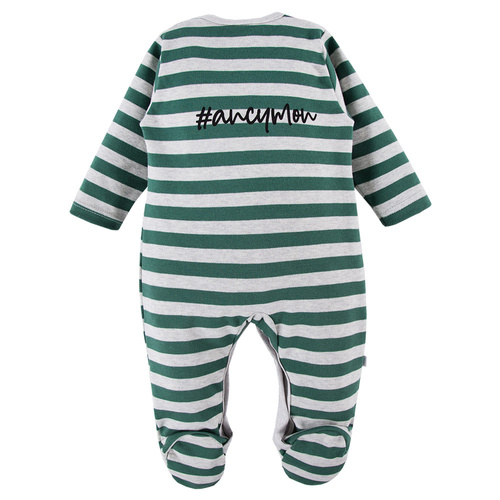 Ancymon Pajac niemowlęcy 2-pak Eevi - szary/zielony