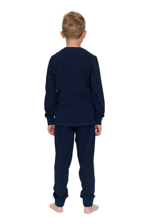 Piżama dziecięca Doctor Nap 7506 granatowa bawełniana z jelonkiem Stay Cozy