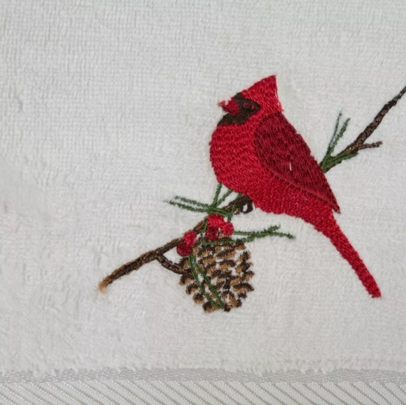 Pino ręcznik świąteczny ptaszek Eurofirany biały