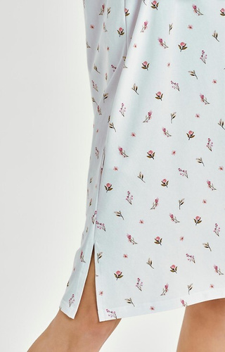 3433 Elodie Koszula nocna damska Taro biała – bawełniana w kwiaty