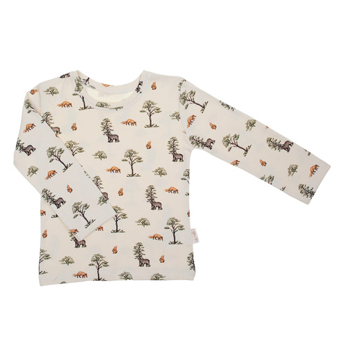 218138 Yogi Bear Bluzka niemowlęca Nicol – bawełna, długi rękaw, leśny wzór