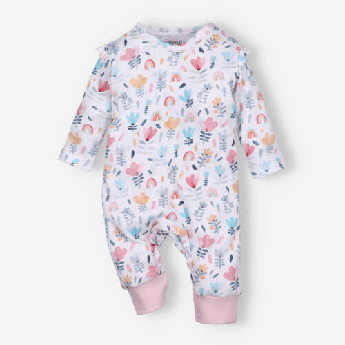 ABN-5159 Tęczowy Ogród Pajacyk bez stópek  z bawełny organicznej Nini