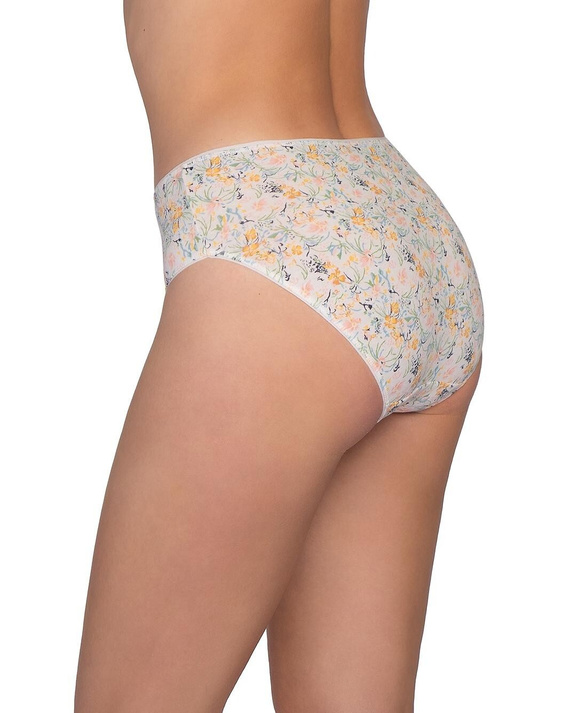 Figi L-120 BI-105 Lama Bawełniane Figi Damskie Bikini 3-Pak Kwiatowe