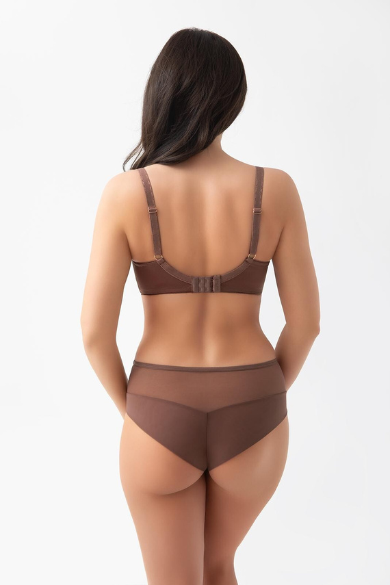 Figi brazyliany B019 Frida Gorsenia czekoladowe z haftem soft