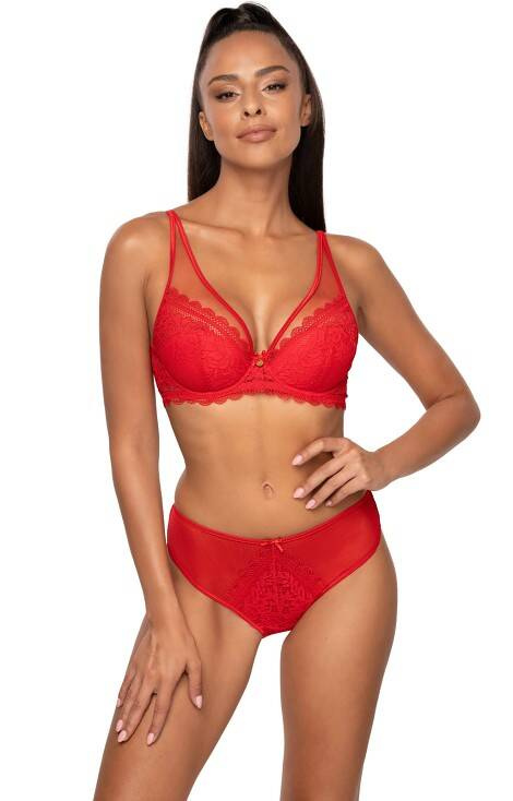 M-0198/11 Estelle Biustonosz push-up Mat-czerwony
