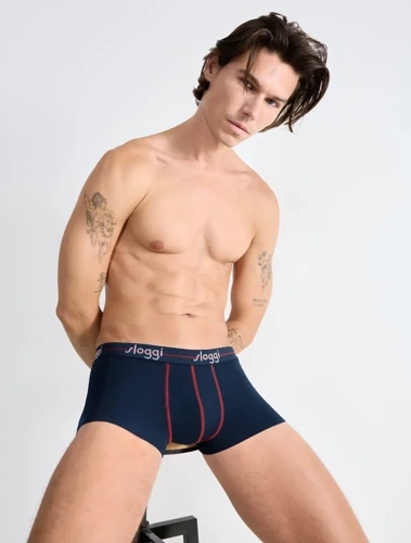 Men Start Hipster C2P box Bokserki męskie Sloggi - Blue - Dark Combination