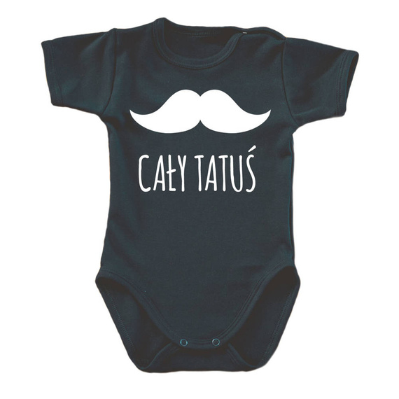 "CAŁY TATUŚ" Body krótki rękaw Moocha czarny