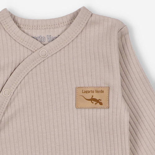 KAR-0003 Body kopertowe z dzianiny prążkowej Lagarto Verde - beżowy