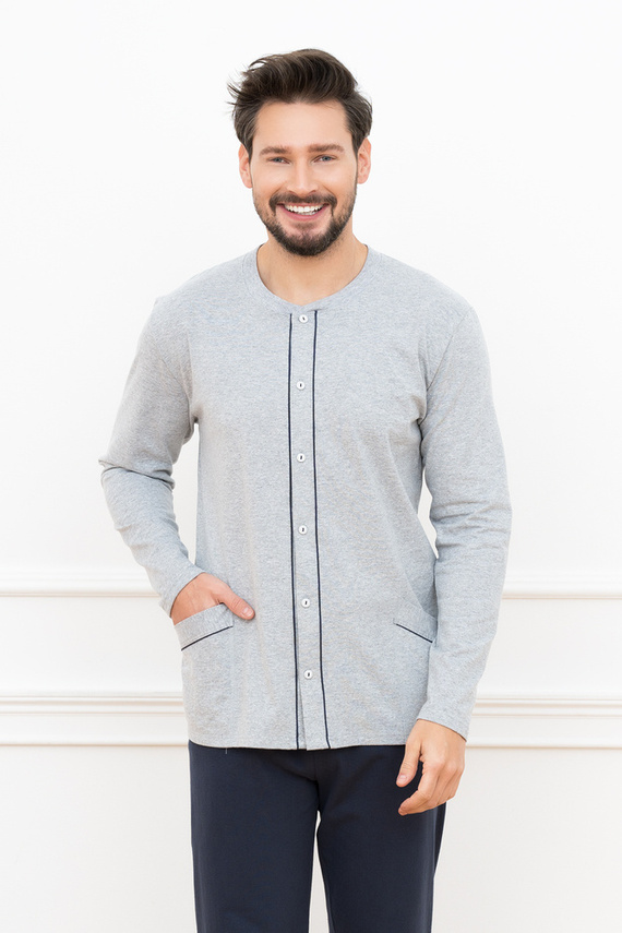 Alcest Męska długi rękaw, długie spodnie Italian Fashion - granatowy