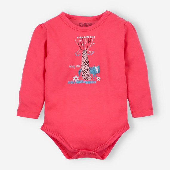 Kolorowy Las Body z bawełny organicznej Nini malinowy