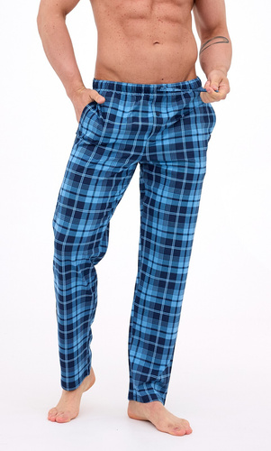 691/62 Spodnie piżamowe męskie Cornette  – długie, w kratkę, bawełna
