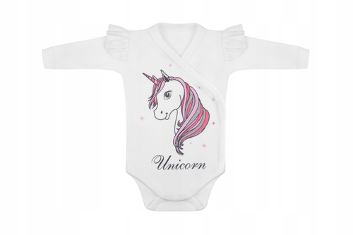 Body rozpinane z długim rękawem "Unicorn" Terjan - biały