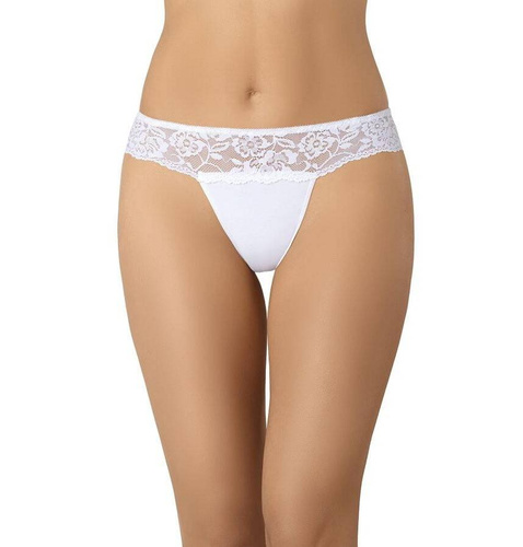 318 Comfo Stringi z koronką Teyli - białe
