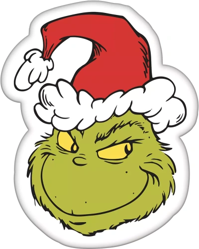 Poduszka Grinch Jerry Fabrics 36x29 biała zielona miękka przytulanka