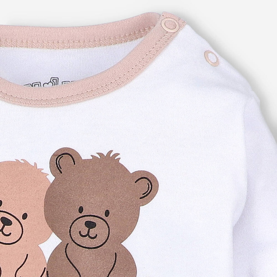 ABN-5354/BIA Sweet Bears Body z bawełny organicznej Nini biały