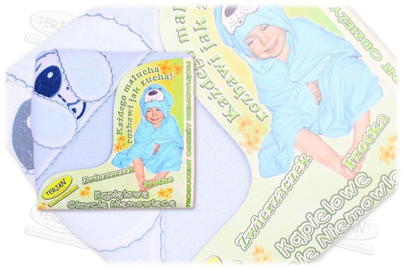 Niemowlęce okrycie kąpielowe "Piesek" Terjan - Niebieski