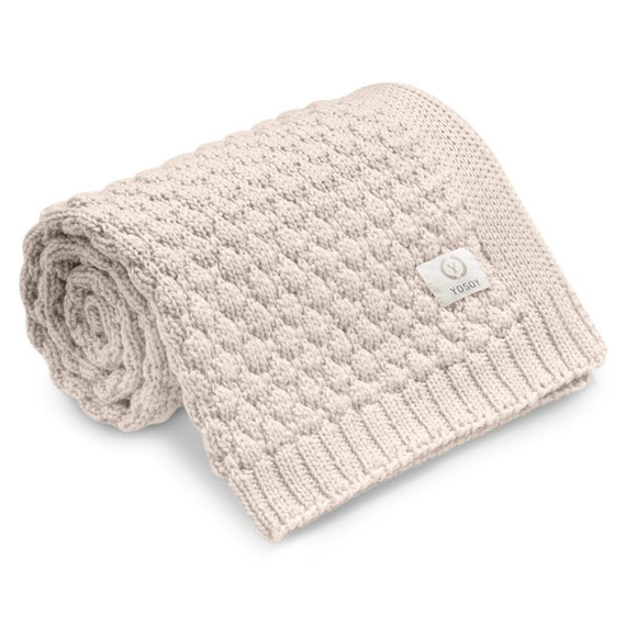 Bubbles Koc z wełny merino Yosoy cappuccino – naturalny, hipoalergiczny, dwustronny