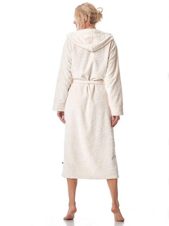 LGL 148  Długi Szlafrok Damski  Key ecru