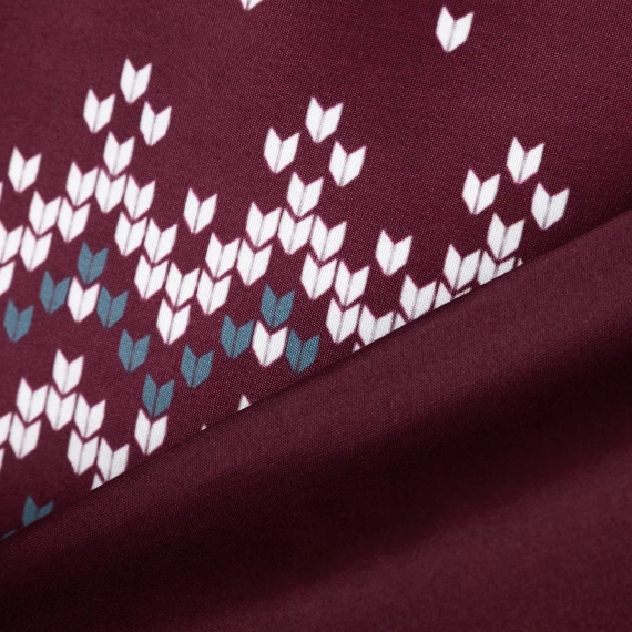 Matt Pościel świąteczna mikrowłókno Eurofirany bordowy– zdobiona nadrukiem w stylu skandynawskim