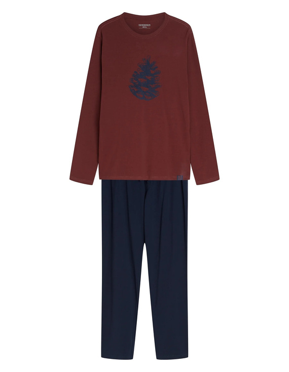 Henderson Core Fall 45494 Piżama Męska 100% Bawełna Długa Maroon