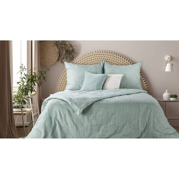 Montenegro 8 pościel z ozdobnymi przeszyciami Eurofirany jasnozielony