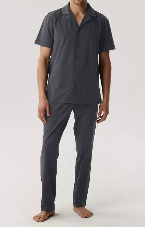 BNMP-002 Piżama męska krótki rękaw, Atlantic- ciemny szary