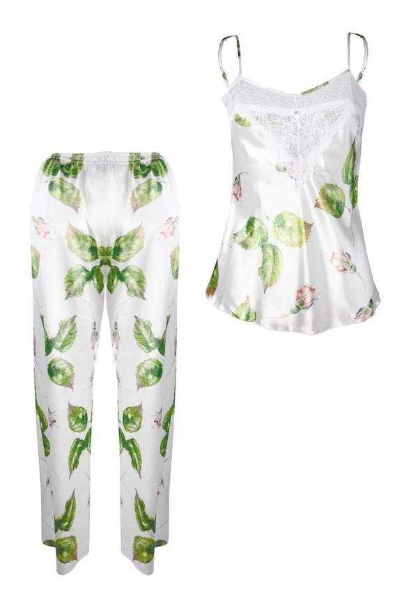 Flowers Komplet Damski Piżama DKaren - DK-KC 10 biały