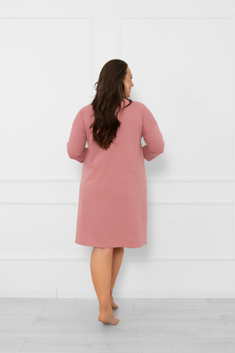 Koszula nocna damska Akita – bawełna, rękaw 3/4, aplikacja kwiatowa Italian Fashion