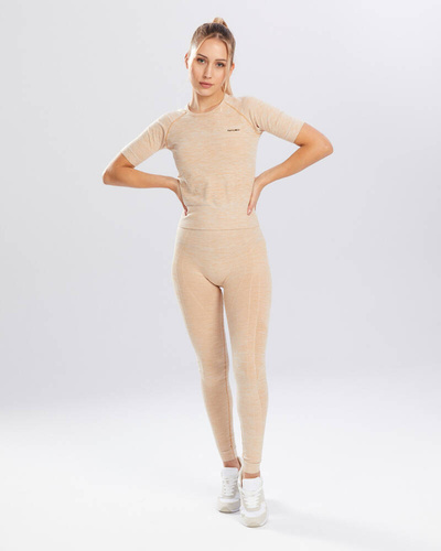 Melange Rashguard bluzka damska krótki rękaw Spaio iced coffee