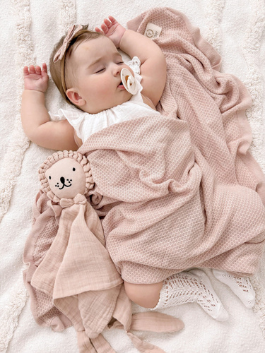 Doudou Lion Pluszowa przytulanka Yosoy - pudrowy róż