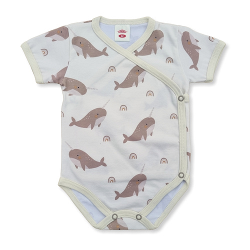 03256 "Marlin" Body dzidziuś rozpinane krótki rękaw Makoma