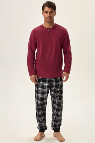 41919 Honor Piżama Męska Premium Henderson -bordowy
