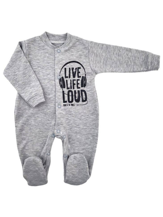 Pajac bawełniany "Music" Terjan - szary