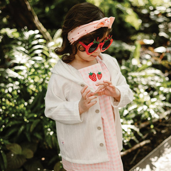 Strawberry & Love Sweterek z kapturem Eevi- ecru