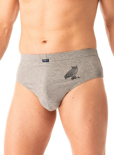 Slipy męskie MPP 703 B25 Key  szary  czarny – bawełna, 2-pak w pudełku, komfort i styl