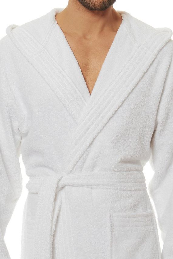 2104 Szlafrok Męski Frotte L&L - biały 