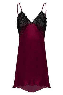 Evelyn Halka satynowa koszulka damska DKaren - bordo