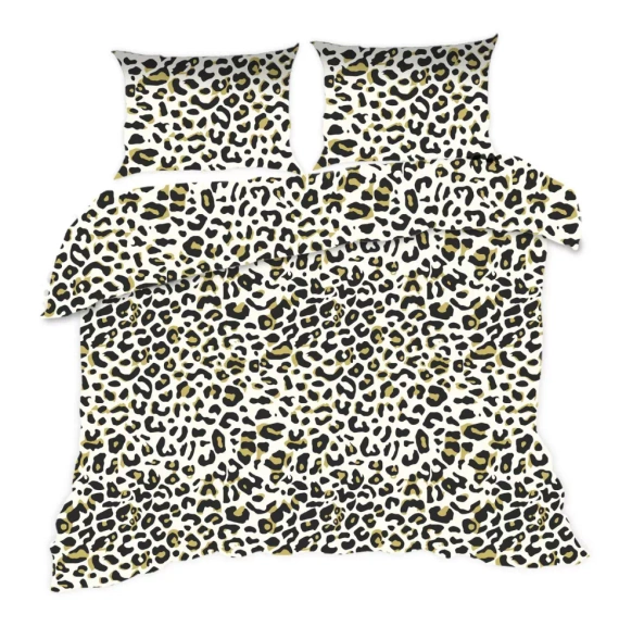 1383N Pościel bawełniana Classic E24 Karo panterka czarna beżowa– 100% bawełna, trwała, kolorowa, komplet 2-częściowy