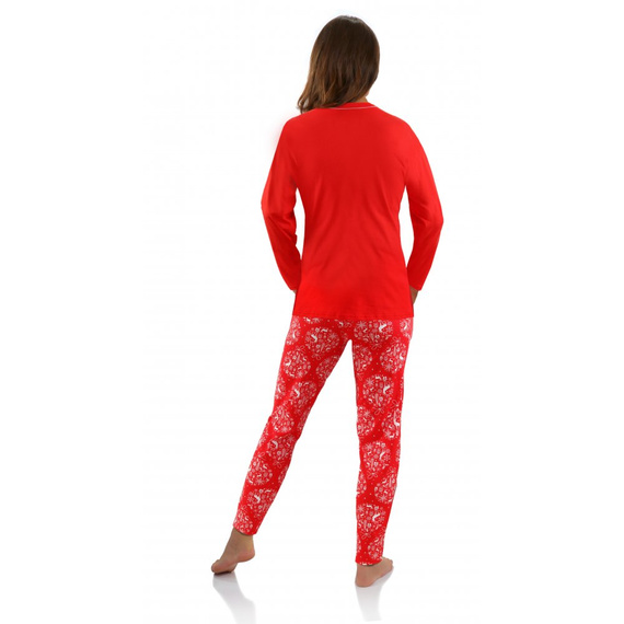 2642/01 Bombka Piżama damska świąteczna Sesto Senso czerwony 